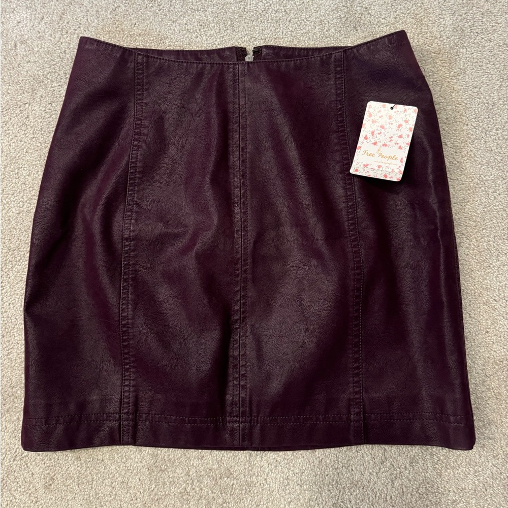 Free People Vegan Leather Mini Skirt